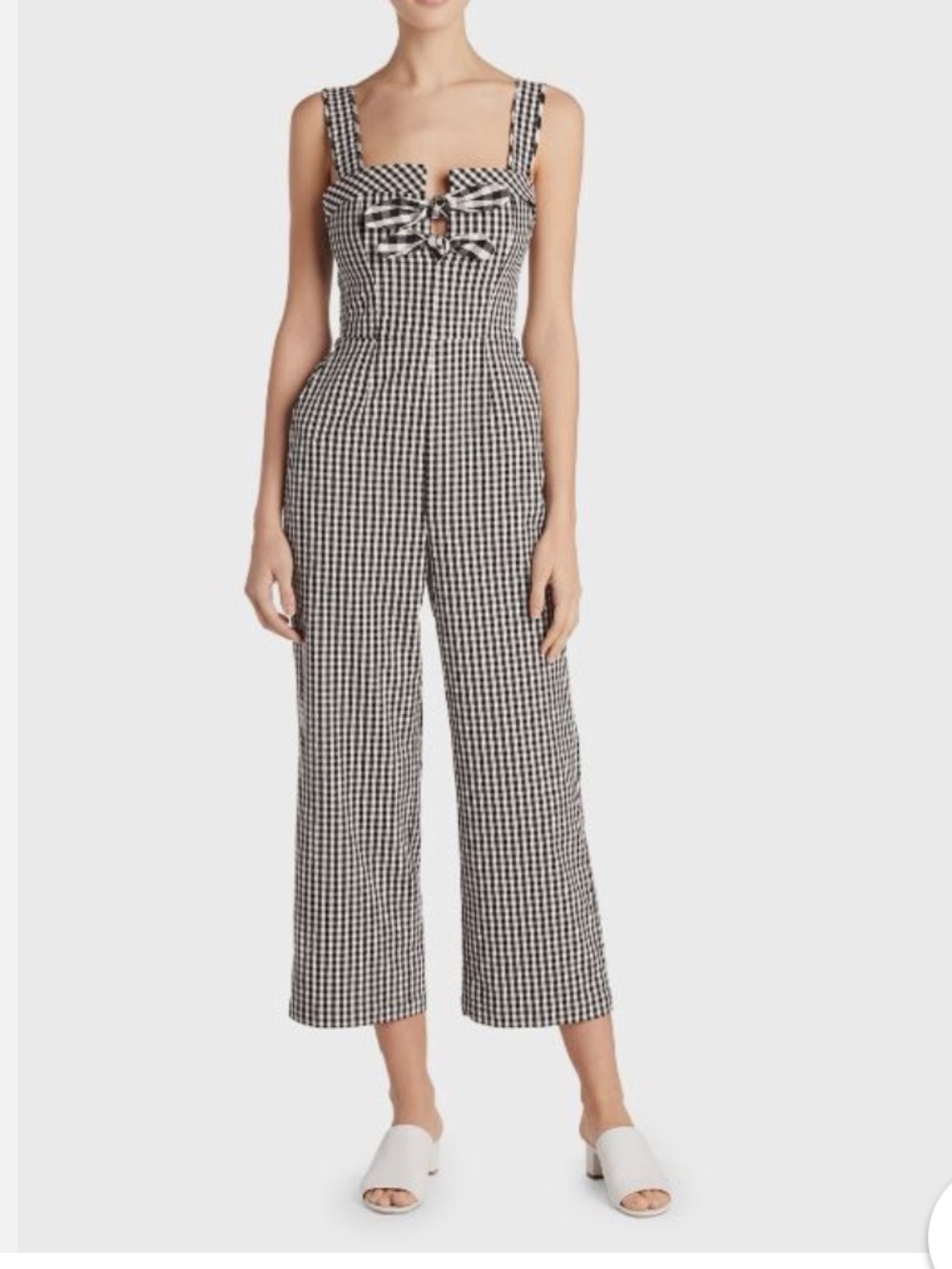 Tanya Taylor Rosalind Gingham Sleeveless Wide-Leg Jumpsuit size zero